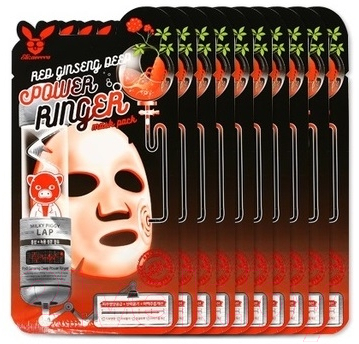 Набор масок для лица Elizavecca Red Ginseng Deep Pqwer Ringer Mask Pack тканевые (10шт)