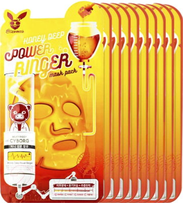 Набор масок для лица Elizavecca Honey Deep Power Ringer Mask Pack тканевые (10шт)