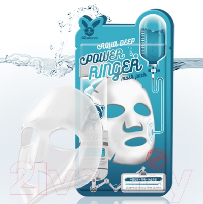 Набор масок для лица Elizavecca Aqua Deep Power Ringer Mask Pack тканевые (10шт)