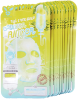 Набор масок для лица Elizavecca Tea Tree Deep Power Ringer Mask Pack тканевые (10шт) - 