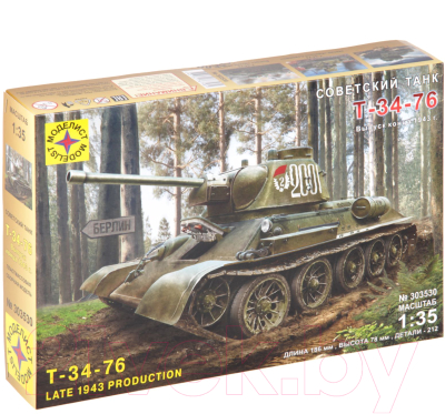Сборная модель Моделист Советский танк Т-34-76 1:35 / 303530