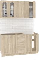 Кухонный гарнитур Кортекс-мебель Корнелия Ретро 1.5м без столешницы (дуб сонома) - 