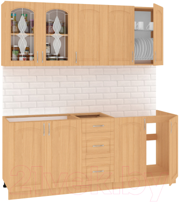 

Готовая кухня Кортекс-мебель, Корнелия Ретро 2.0м без столешницы
