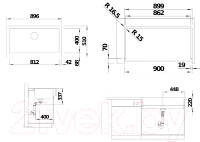 Мойка кухонная Blanco Vintera XL 9-UF / 526105