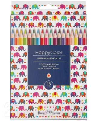 Набор цветных карандашей Bruno Visconti Happycolor / 30-0052 (18цв)