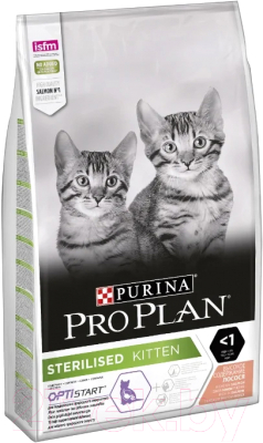 Сухой корм для кошек Pro Plan Kitten с лососем (10кг)