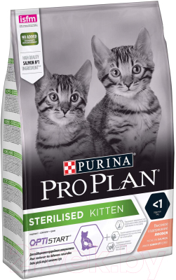 Сухой корм для кошек Pro Plan Sterilised Kitten с лососем (3кг)