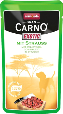 Влажный корм для собак Animonda GranCarno Exotic с мясом страуса (125г)