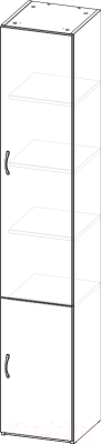 Шкаф-пенал с витриной 3Dom Слим-Практик СП902ДС (каштан венге)