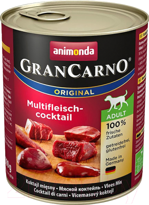 Влажный корм для собак Animonda GranCarno Original мясной коктейль (800г)