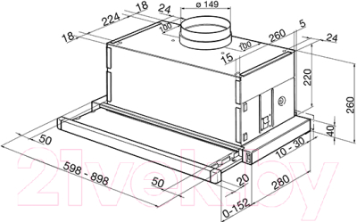 Вытяжка телескопическая Smeg KSET66VNE2