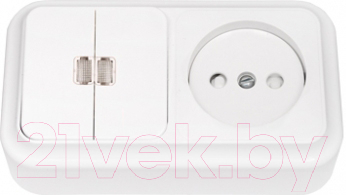 

Блок выключатель+розетка Bylectrica, Пралеска 2В-РЦ-585