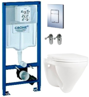 

Унитаз подвесной с инсталляцией Sanita Luxe, Attica SL D ATCSLWH0102 + 38772001