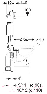 Унитаз подвесной с инсталляцией Sanita Luxe Attica SL D ATCSLWH0102 + 458.125.21.1