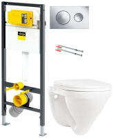 

Унитаз подвесной с инсталляцией Sanita Luxe, Attica SL D ATCSLWH0102 + 792855
