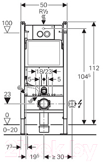 Унитаз подвесной с инсталляцией Sanita Luxe Attica SL D ATCSLWH0102 + 458.122.11.1