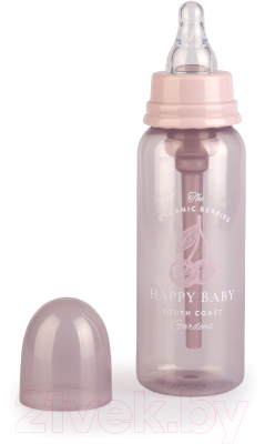 Бутылочка для кормления Happy Baby 10015 с силиконовой соской (лиловый)