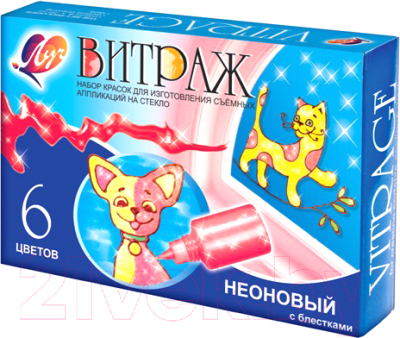 

Набор для творчества ЛУЧ, Витраж неоновый с блестками / 17С 1159-08