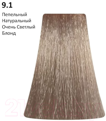 Крем-краска для волос BB One Picasso Colour Range 9.1 пепельный натур очень светлый блонд (100мл)