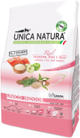 

Корм для кошек Gheda Petfood, Unica Natura Indoor лосось, рис, яблоко