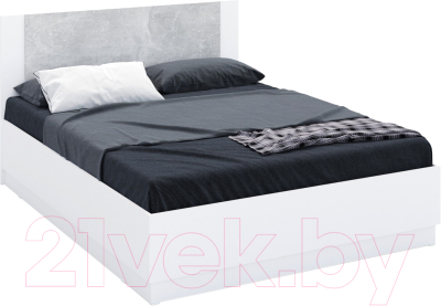 Двуспальная кровать Империал Аврора 160 с подъемным механизмом (белый/ателье светлый)
