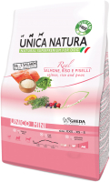 Сухой корм для собак Gheda Petfood Unica Natura Mini лосось, рис, горох (2.5кг) - 