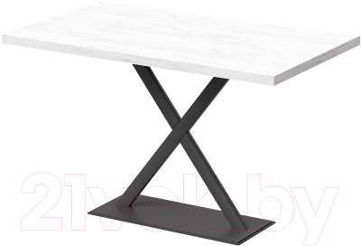 Обеденный стол Millwood Лофт Харлей Л 120x70x75 (дуб белый Craft/металл черный)