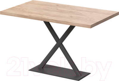 Обеденный стол Millwood Лофт Харлей Л 120x70x75 (дуб табачный Craft/металл черный)