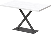 Обеденный стол Millwood Лофт Харлей Л 130x80x75 (дуб белый Craft/металл черный) - 