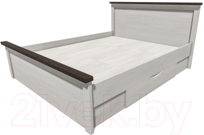 Двуспальная кровать Интерлиния Тауэр ТР-К160 (вудлайн кремовый/дуб венге)