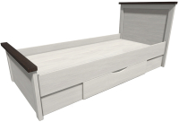 Односпальная кровать Интерлиния Тауэр ТР-К90 (вудлайн кремовый/дуб венге) - 