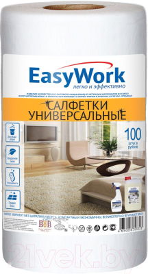 Набор салфеток хозяйственных EasyWork Универсальная в рулоне (100шт)