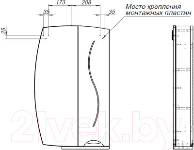 Изображение товара Шкаф с зеркалом для ванной Aquanet LM 55 / 184859 (белый)