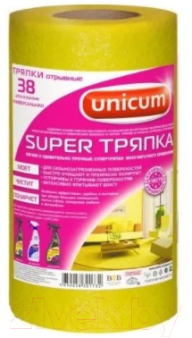 Салфетка хозяйственная Unicum Super Тряпка Универсальная повышенной плотности в рулоне (38шт)