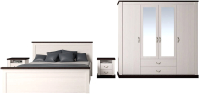 Комплект мебели для спальни Интерлиния Тауэр-8 (вудлайн кремовый/дуб венге) - 
