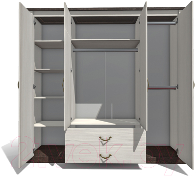 Комплект мебели для спальни Интерлиния Тауэр-8 (вудлайн кремовый/дуб венге)