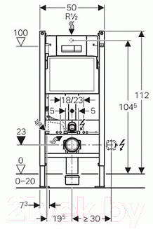 Унитаз подвесной с инсталляцией Cersanit Carina New Clean On S-MZ-CARINA-COn-S-DL-w + 458.125.21.1