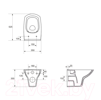 Унитаз подвесной с инсталляцией Cersanit Carina New Clean On S-MZ-CARINA-COn-S-DL-w + 9300000