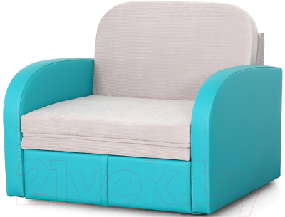 Кресло-кровать Мебельград Кадет М08 Стандарт (милан светло-серый/миф бирюзовый)