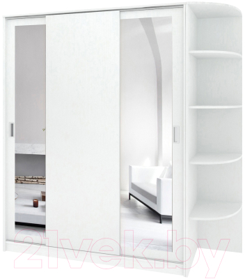 Шкаф-купе Кортекс-мебель Лагуна ШК08-02 (белый, правая консоль)