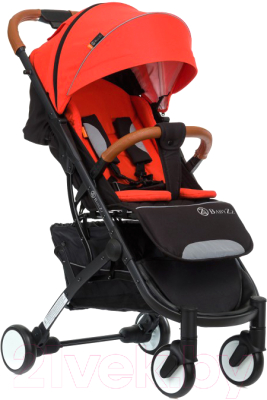 Детская прогулочная коляска Babyzz D200 (красный, черная рама)