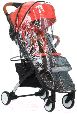 Детская прогулочная коляска Babyzz D200 (красный, черная рама)