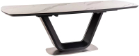 Обеденный стол Signal Armani Ceramic 160 / Armanibb (белый матовый/черный матовый) - 