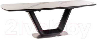 Обеденный стол Signal Armani Ceramic 160 / Armanibb (белый матовый/черный матовый)