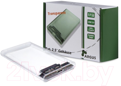 Изображение товара Бокс для жесткого диска Inter-Tech Argus GD-25000 USB3.0 (прозрачный)