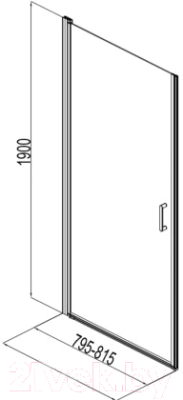 Душевая дверь Aquanet Cinetic 80 / AE12-N-80H190U-CT (прозрачное стекло)