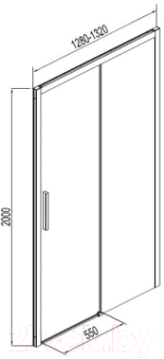 Душевая дверь Aquanet Pleasure 130 / AE60-N-130H200U-BT (черный матовый/прозрачное стекло)
