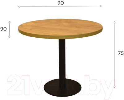 Обеденный стол Millwood Лофт Хельсинки 4 Л D900x750 (дуб белый Craft/металл белый)