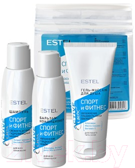 Набор косметики для тела и волос Estel Curex Active шампунь 100мл+бальзам 100мл+гель д/душа 100мл