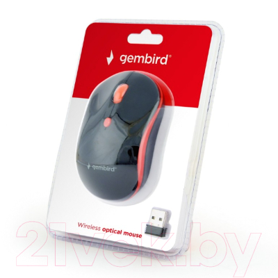 Мышь Gembird MUSW-4B-03-R (черный/красный)
